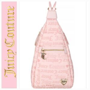 Juicy Couture Logo Material Girl Sling Bag- Powder Blush